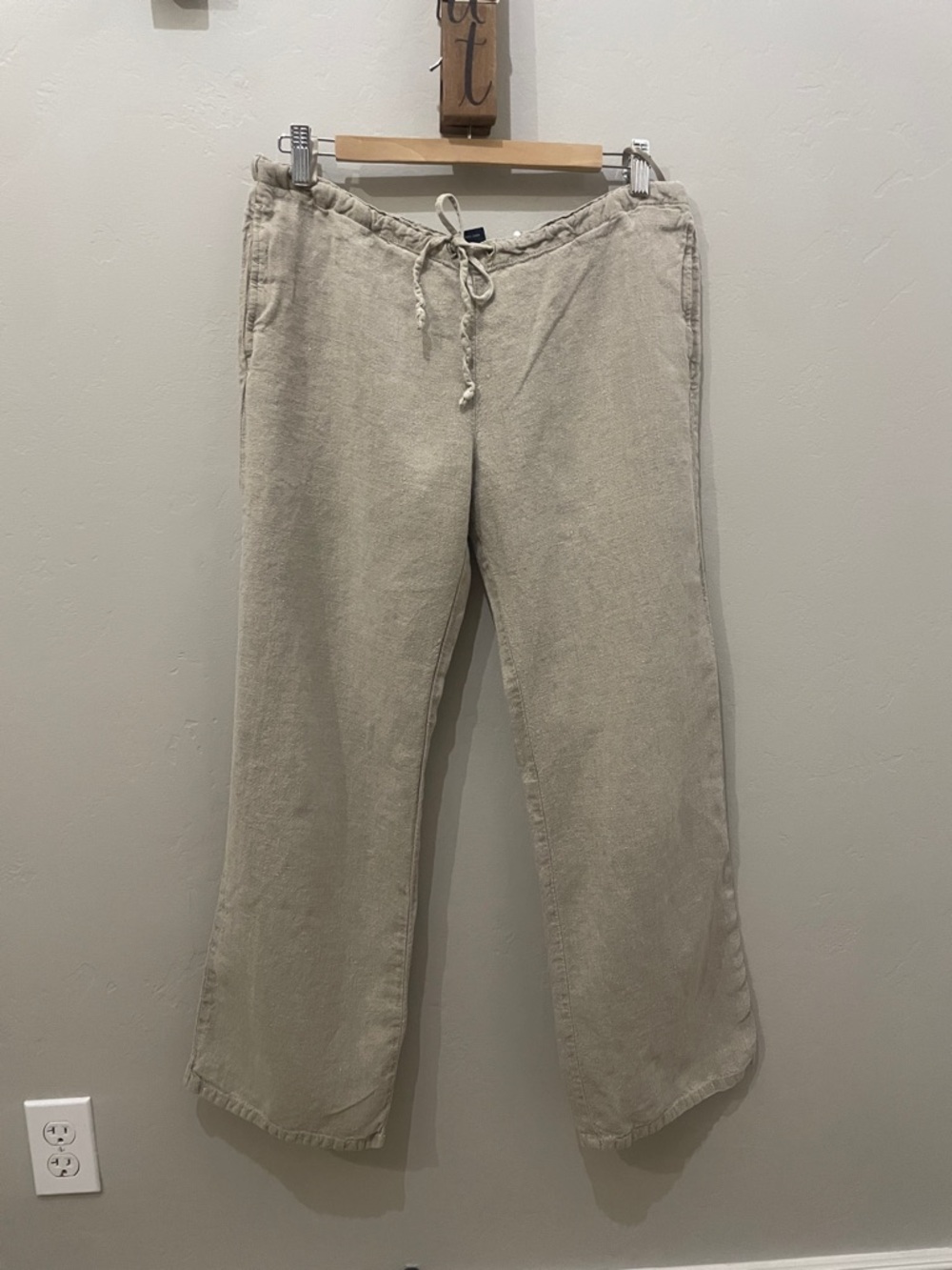 GAP Women's Drawstring Linen-Blend Chinos - Light Beige